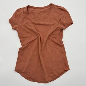 Lululemon Love Tee Short Sleeve Cotton Shirt Rustic Clay Orange Womens 4